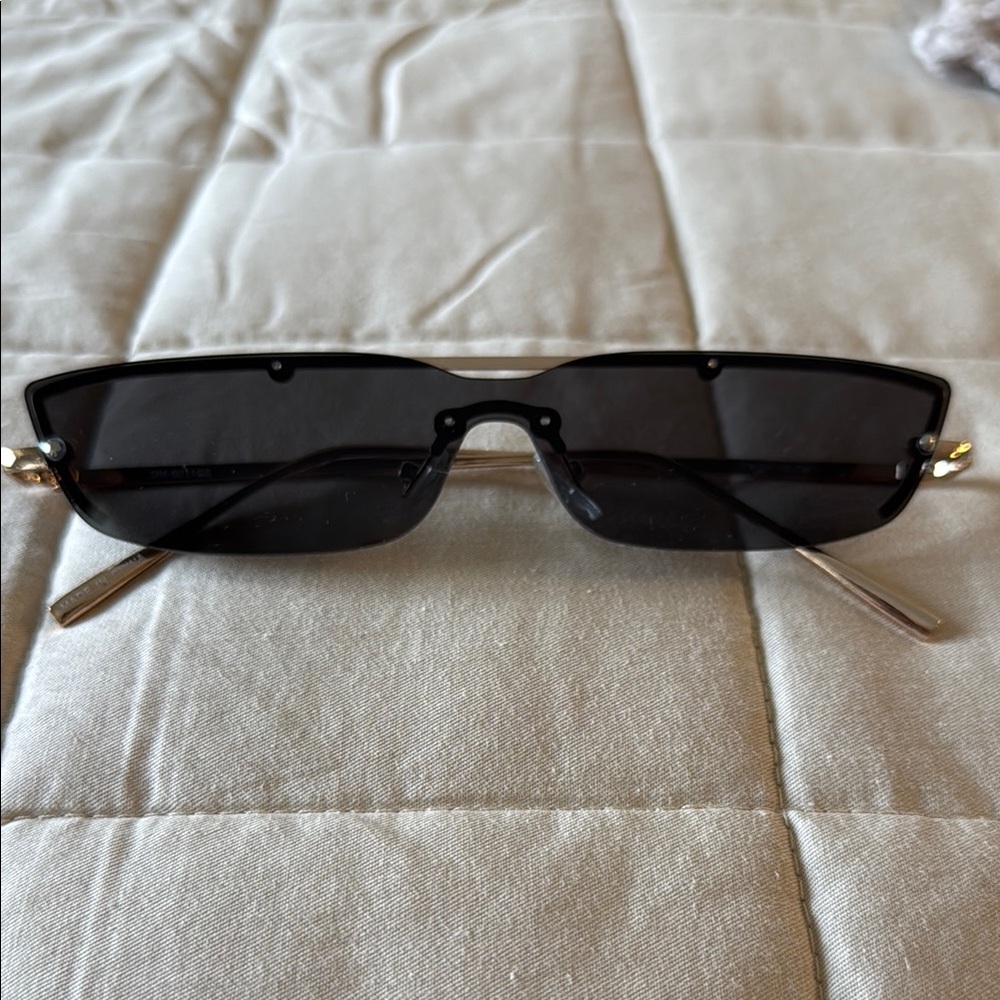 Slim Rectangular Black Women's Sunglasses
